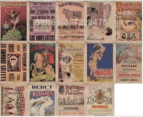 Imagen 2 de 3 de Juego De 14 Postales Anuncios Antiguos