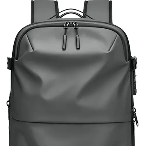Mochila De Viaje Con Compresión Al Vacío Laptop Impermeable Color Negro Diseño de la tela Liso