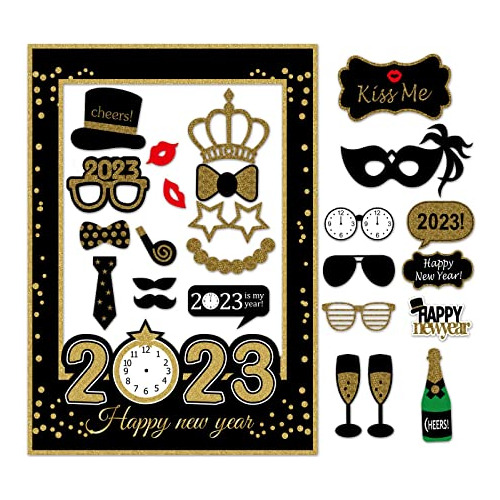 2024 New Year's Eve Party Photo Booth Props Supplies Wi...