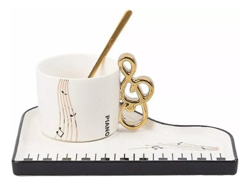 Taza De Café De Cerámica Creative Piano Keys