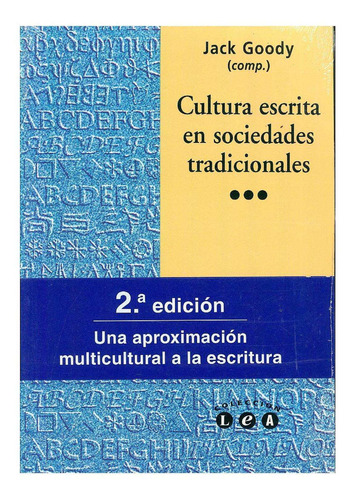 Cultura Escrita En Sociedades Tradicionales