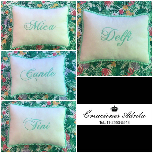 Almohadón Bordado Personalizado Para 15 Años Souvenir.
