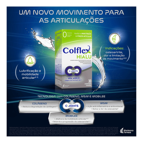 Colflex Hialu Com 30 Comprimidos Sem Sabor