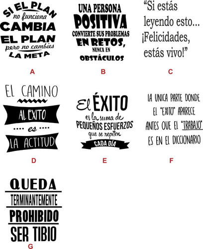 Vinilo Pared Frases Motivadoras Decoración Wall Stickers