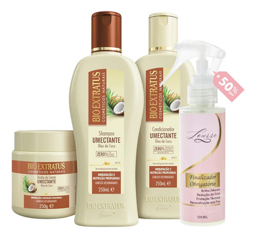 Kit Umectante Bio Extratus Shamp+cond+bc 250ml+lourre 120ml