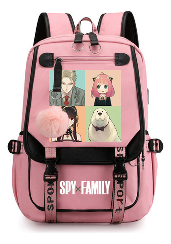 Mochila Anime Spy Playhouse-con Capacidad Usb