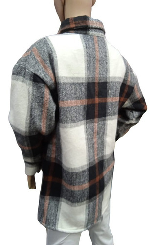 Imagen 3 de 5 de Leñadora Abrigada Camisa Tartan Cuadros Mujer Dama