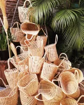 Comprar Canastas Materas Canastos Tejido A Mano Con Tulmas Pompones 