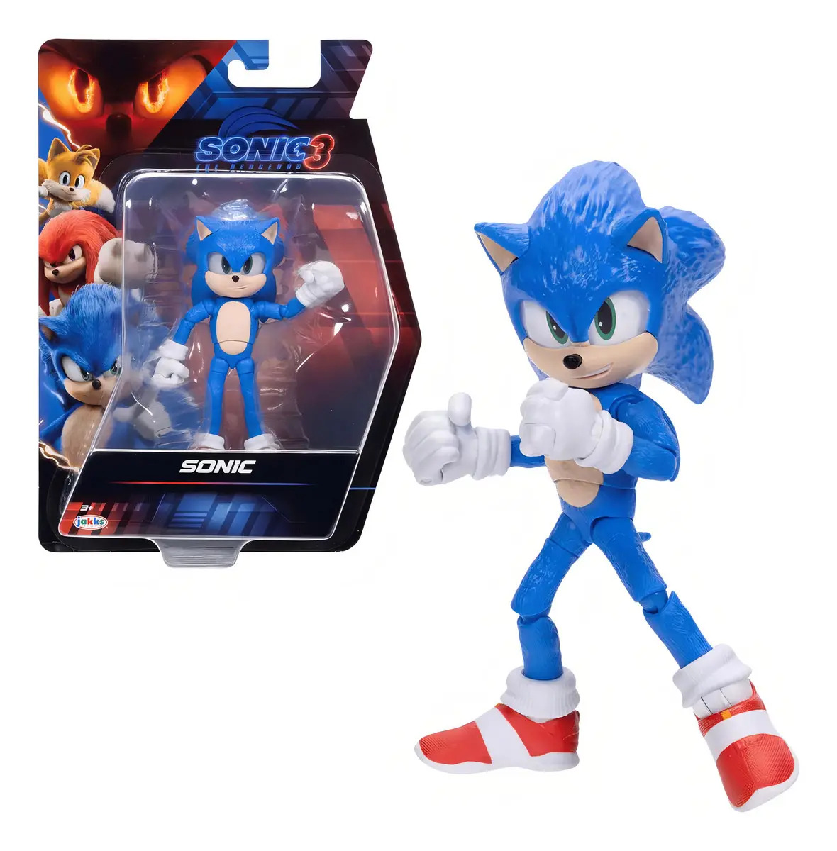 Boneco Articulado Sonic para Coleção de "Sonic 3: o Filme" da Sunny