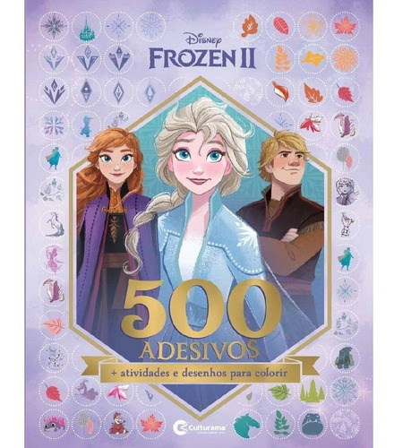 Livro Infantil Colorir Frozen Ii Com 500 Adesivos 44pgs