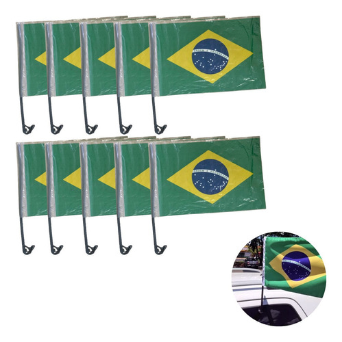 Kit 20x Bandeirinhas Bandeira Brasil Copa Eleição Atacado