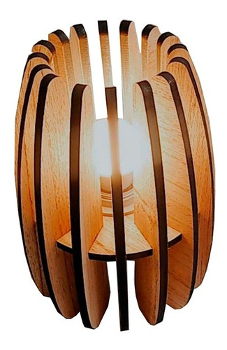 Velador De Madera Nórdico Para Mesa De Luz Madera Paraiso