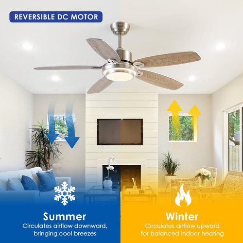 Ventilador De Teto Hounberi 50cm Com Luz E Controle Remoto/a