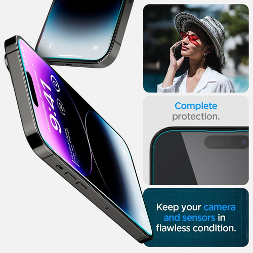 Vidrio Templado Spigen iPhone 14 Pro Max, Mica Premium 2unid
