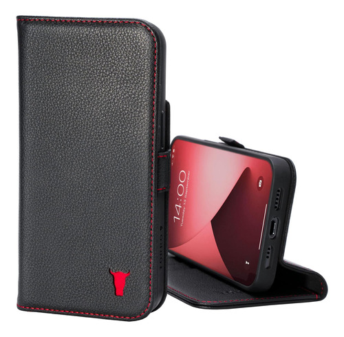 Funda Torro P/iPhone 13 2021 6.1inch/funda Piel/black+red