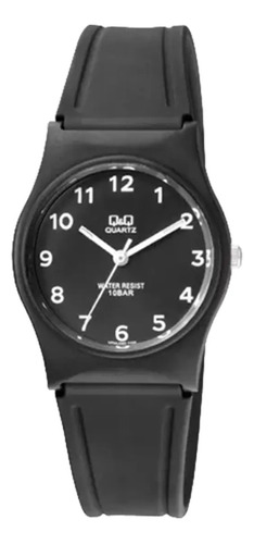 Reloj Q&q Malla Pvc Negro Y Esfera Negra Vp34j060y Febo