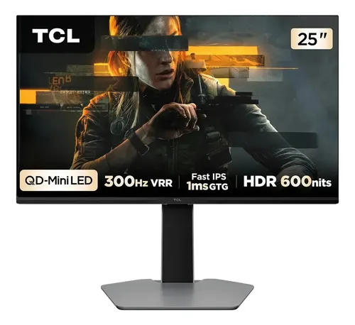 Monitor Gamer Tcl 25 Polegadas Qled Mini Led Full Hd G64 300hz 1ms Gtg Freesync Hdr 600 Nits 25g64