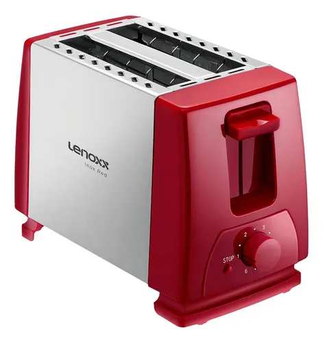 Torradeira Elétrica Lenoxx Inox Red PTR203 620W 6 Níveis 2 Fatias