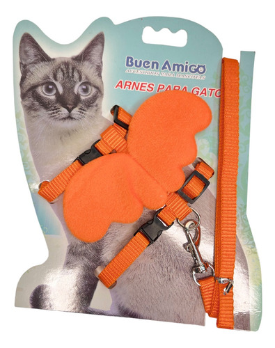 Arnes De Seguridad + Correa Para Gatos  Con Alas De Angel