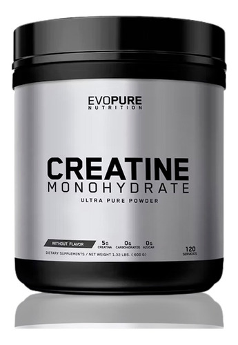 Creatina Monohidratada Evopure 600gr Sin Shaker