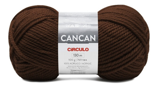 Fio Cancan Circulo 100g 130mts Tex 769 100% Acrílico Cor 7358- Marrom Escuro