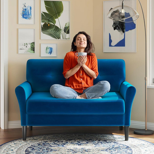 Sofá Pequeño Sofá Loveseat Sofás De Terciopelo Suave Comedor
