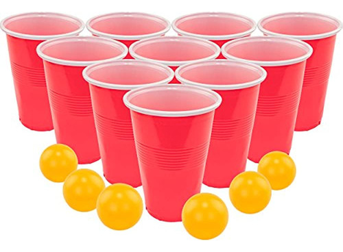 Fairly Odd Novelties Beer Pong Set 24 Red Cups Y Ping Pong B