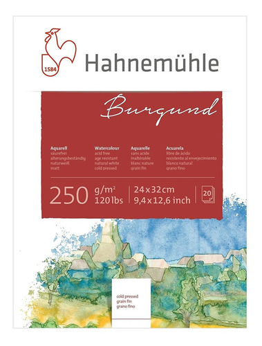 Hahnemühle Block Burgund 24x32 250g 20h Grano Fino