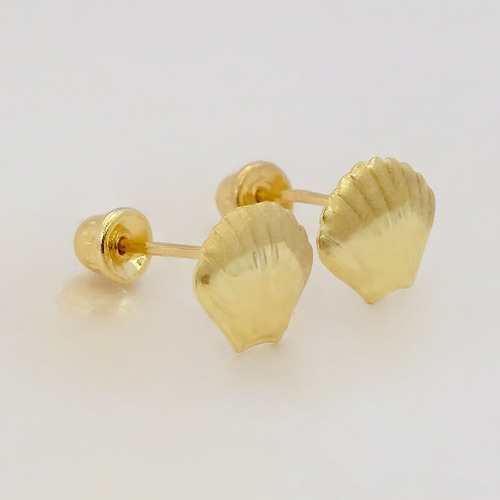 Amor Eterno - Broqueles Concha De Mar /aretes Oro 10k