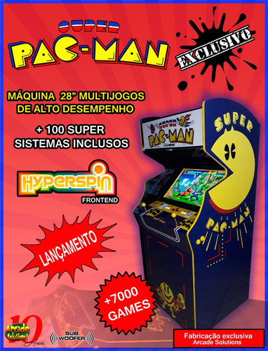 Fliperama Multijogo..tema Super Pacman.fabricação Própria