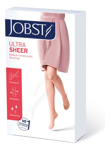  Media Compresiva Jobst Ultrasheer 15/20 Muslo Punta Cerrada