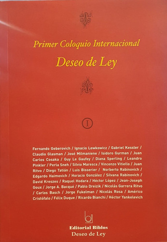 Deseo De Ley I, de Varios autores. Editorial Biblos, tapa blanda, edición 1 en español
