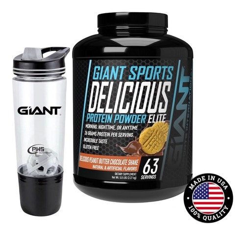 Proteina Giant Sports Delicious Elite 5 Lb 2.27 Kg 63 Serv Sabor Vainilla