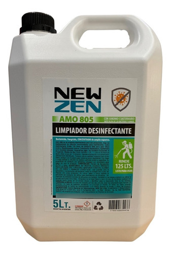 Amonio Cuaternario Limpiador Desinfectante Amo805 5 Lts