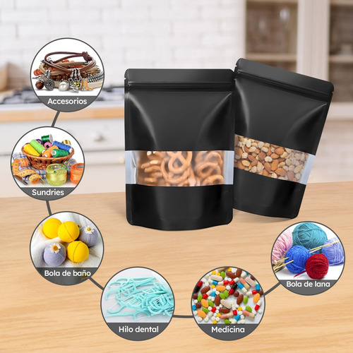 100 Bolsas Stand Up Pouch De Plastico Para 50g 10x15x6cm