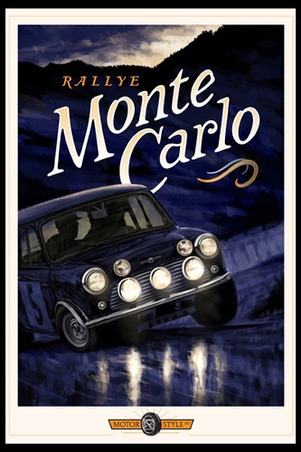 Carteles Antiguos 60x40cm Mini Cooper Monte Carlo Au-671