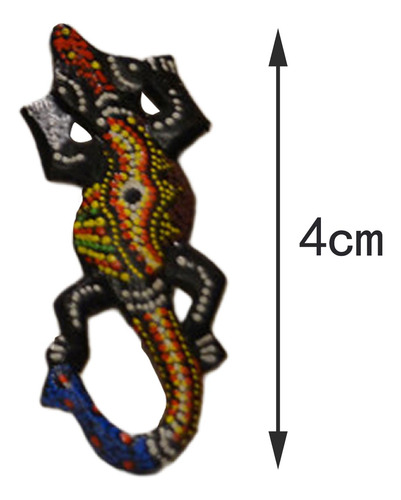 Escultura Lagarto Gecko Multicolorido 10 Cm C 10 Cm C