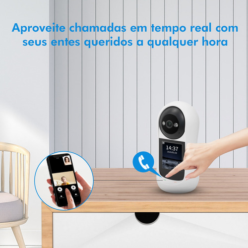 Câmera Babá Eletrônica Coibeu Com Tela Video Chamada Wifi