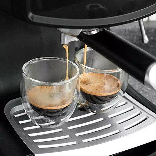 Imagen 6 de 8 de Pack 2 Vasos De Vidrio Doble Pared Té Café Sin Asa 250ml