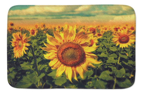 Alfombras De Baño Con Diseño De Girasol En El Sol, Alfombril