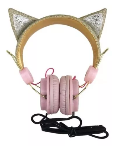 Fone Ouvido Headphone Orelha De Gato C/glitter