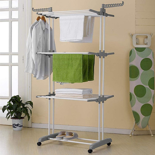 Imagen 4 de 8 de Tendedero Para Ropa Plegable Ropa Tender 3 Niveles
