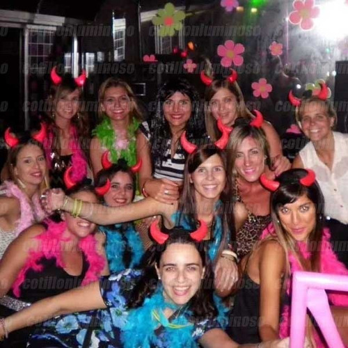 30 Vinchas Diablita Luminosas Led Diabla Diablo Cotillon