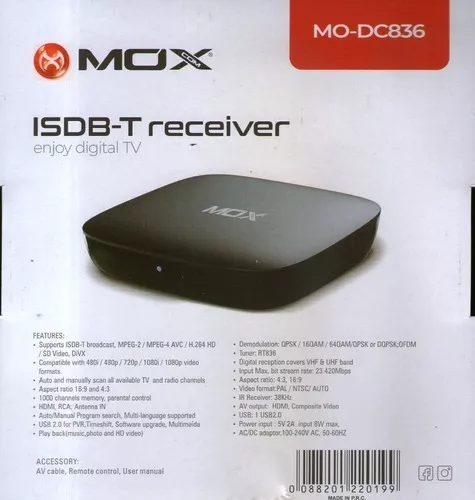 Decodificador Sintonizador Digital Multimedia Full HD 1080P para