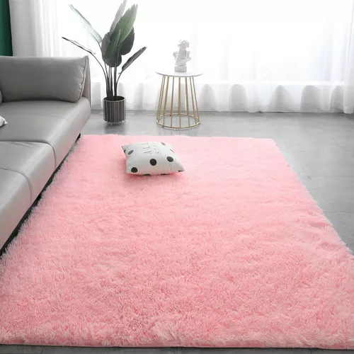 ALFOMBRA DE FELPA PISO DECORATIVO 200CM X 140CM ROSA ROJO