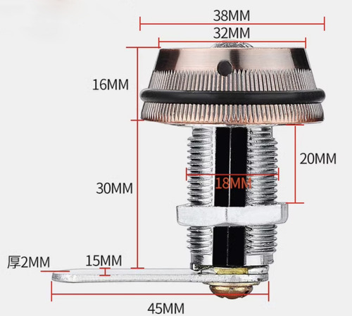 Cerradura De Armario Combinada Con Tensor, 2 Piezas