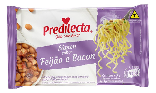 Macarrão Instantâneo Lámen Feijão Com Bacon 74g Predilecta