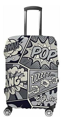 Maleta - Kuizee Luggage Cover Black And White   Pop Art