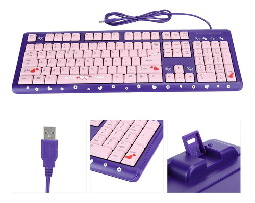 Teclado Alámbrico Lindo Dibujos Animados Para Pc Portátil Ma