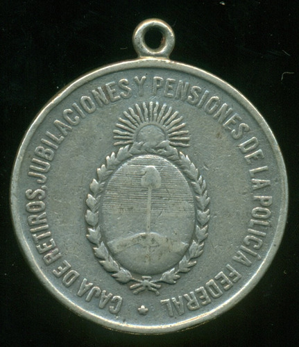 Argentina Medalla Caja Jubilac. Policía Federal 1950 Plata